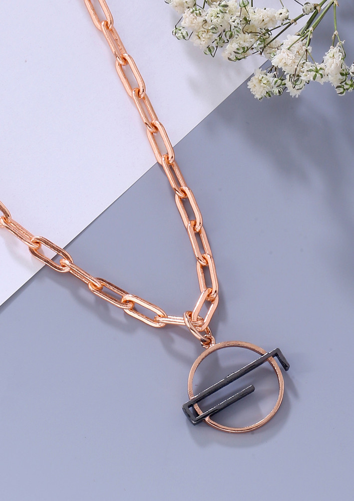 Curio Necklace Rosegold And Black