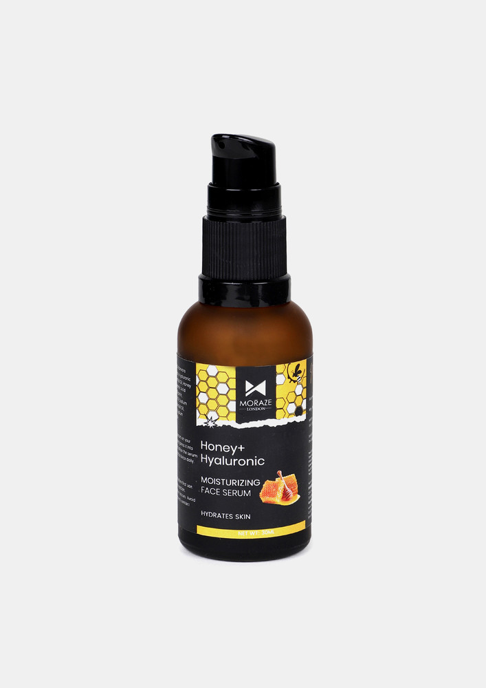 Moraze Honey + Hyaluronic Moisturizing Face Serum for Skin Hydration with Pure Ascorbic Acid and Aloe Vera Extract, Fragrance Free, 30 ML