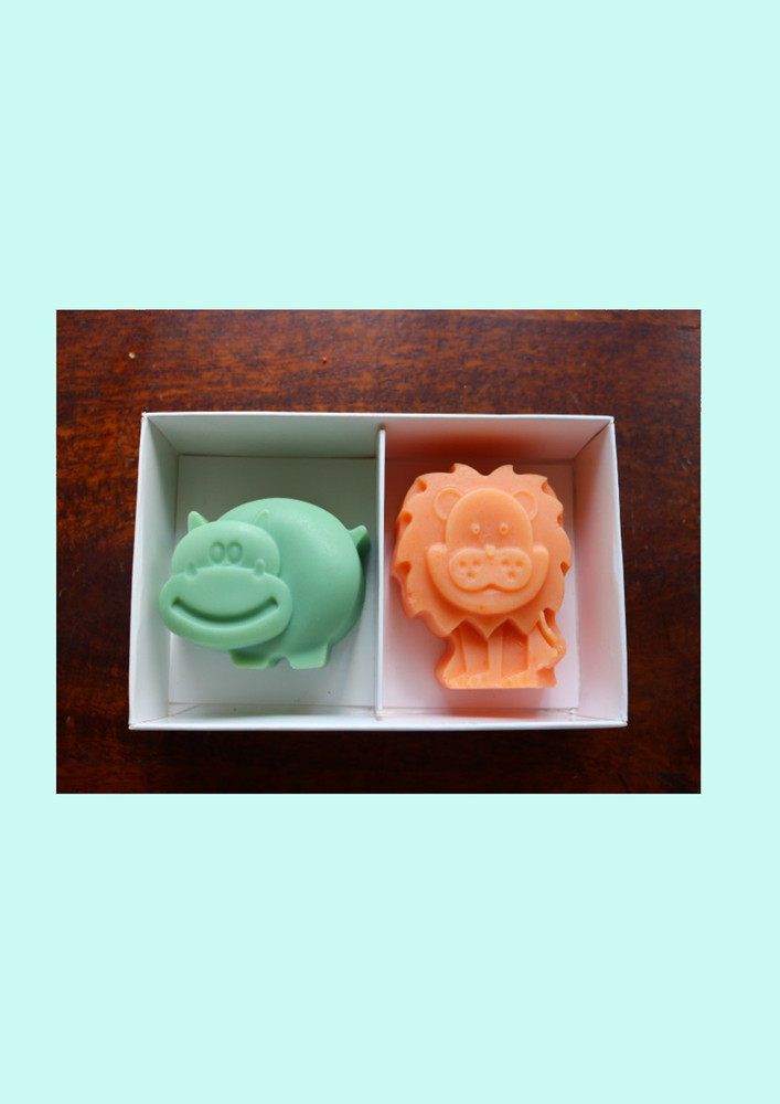 Animal Shaped Cold Process Soaps - Set Of 2 { {Banana Berry Medley And Passion Pineapple Flavour}
