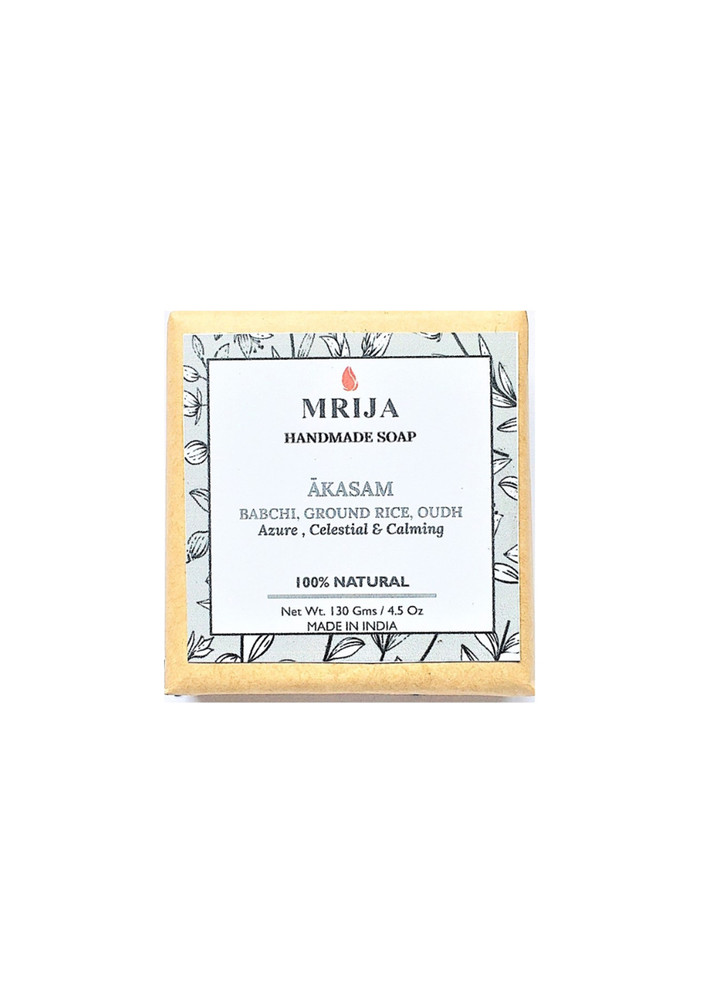 Mrija Coldprocess Handmade Soap Akasam- Babchi, Ground Rice & Oudh Soap (130 Gms)