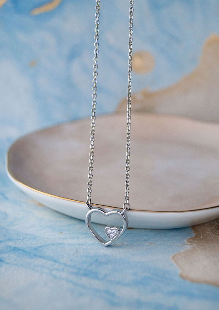 Mannash In My Heart 925 Sterling Silver Chain Necklace