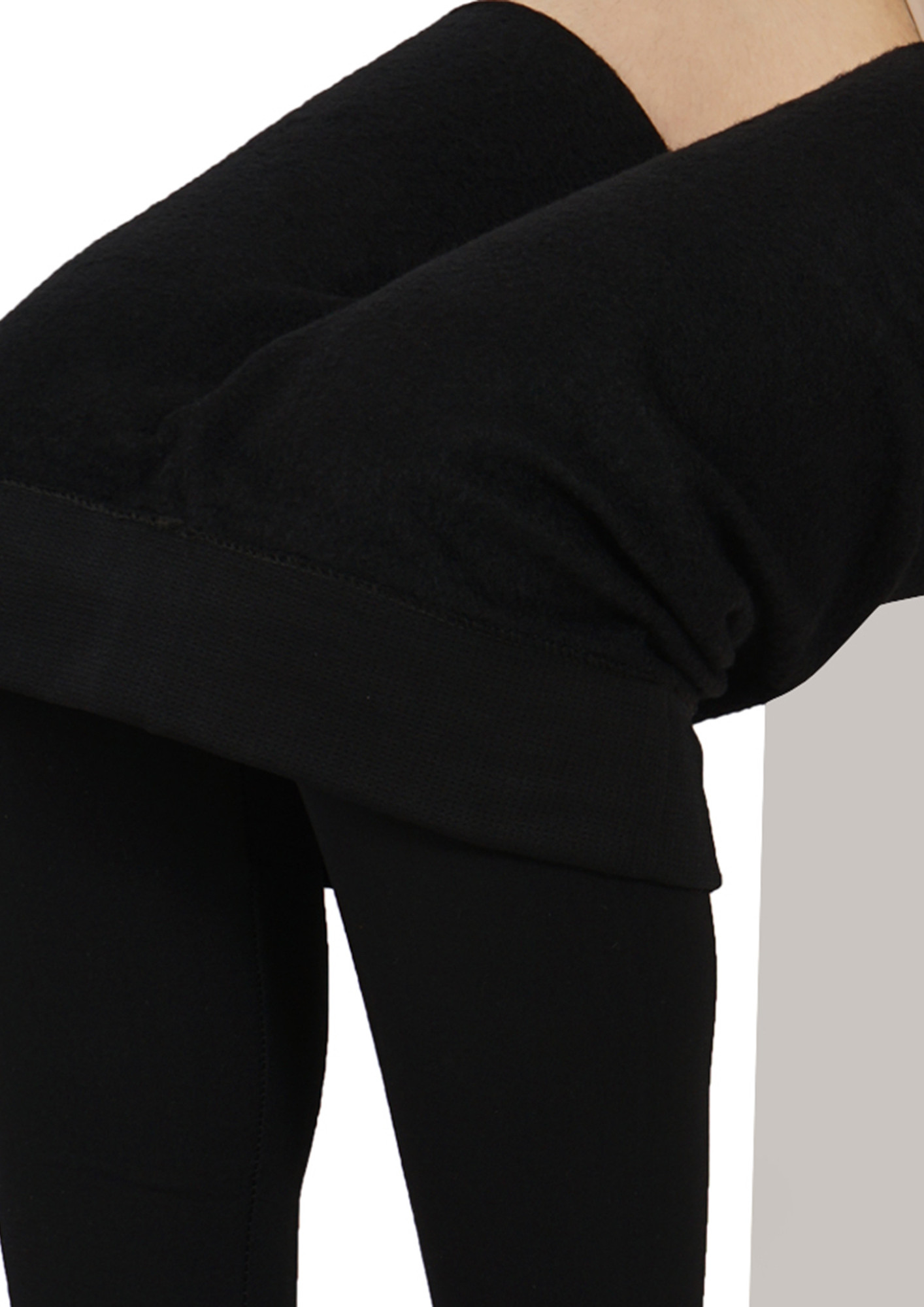 Buy NEXT2SKIN Black Women's Warm Tights Fleece Leggings for Winter