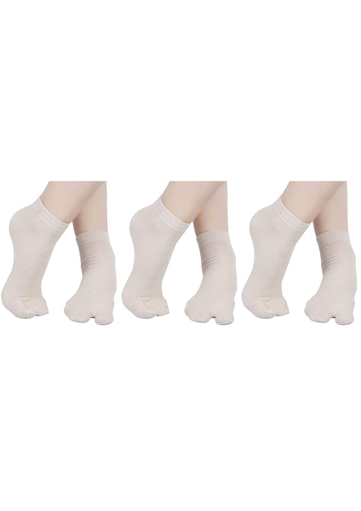 N2s Next2skin Women's Cotton Thumb Tube Socks Toe Socks (n2s1184, Beige & Skin)
