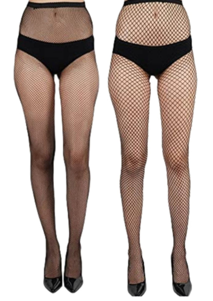 Next2skin Women's Fishnet Pattern Mesh Pantyhose Stockings Pack Of 2 (black, Smallnet-mediumnet)