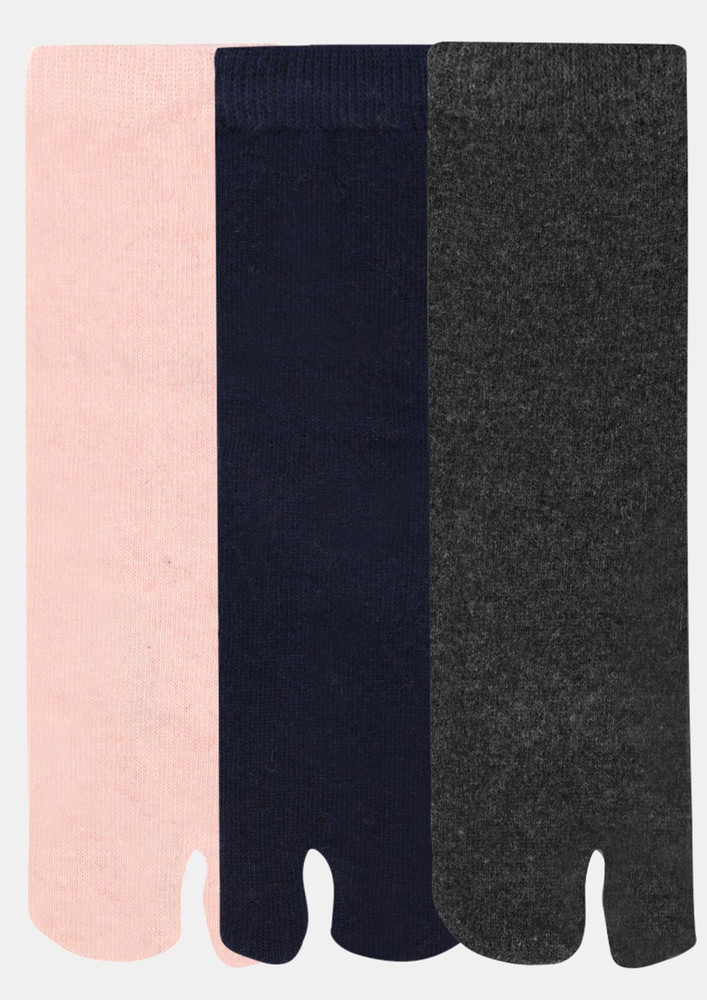 NEXT2SKIN Women's Woollen Regular length Socks (Pack of 3) (Cream,Navy Blue,Dark Grey)