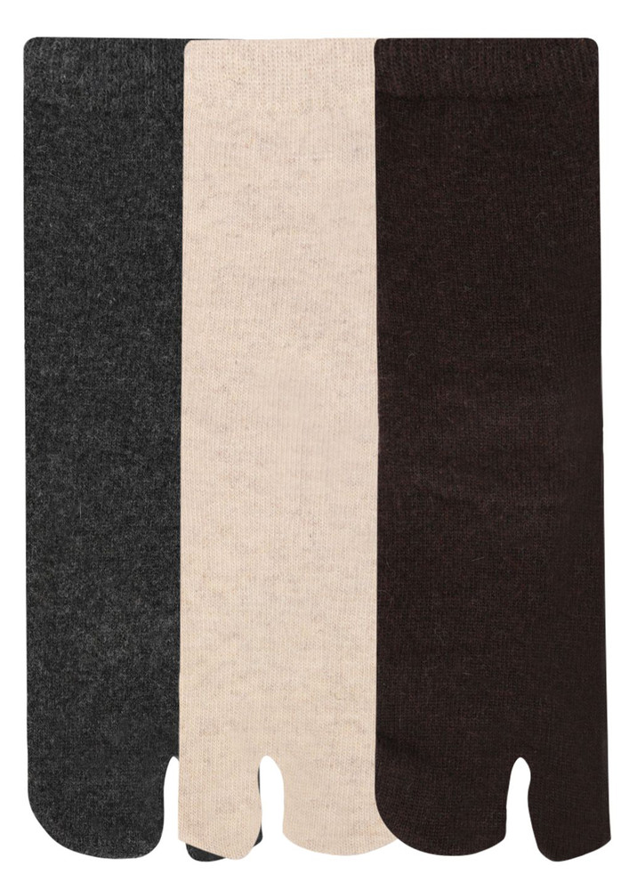 NEXT2SKIN Women's Woollen Regular length Socks (Pack of 3) (Dark Grey,Peach,Brown)