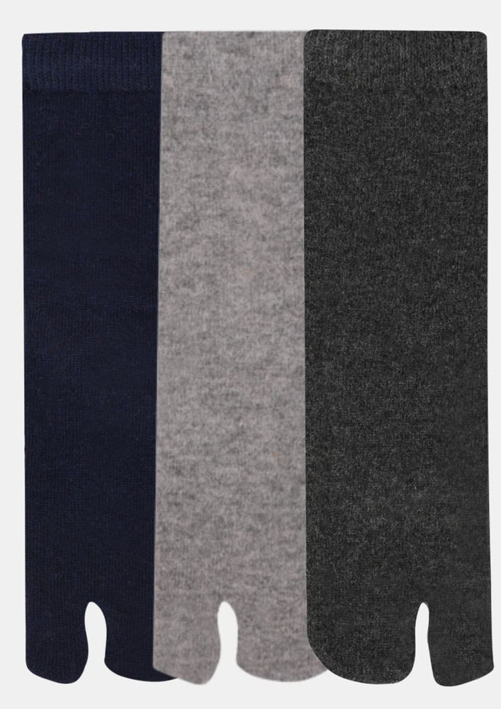 Next2skin Women's Woollen Regular Length Socks (pack Of 3) (navy Blue,light Grey,dark Grey)