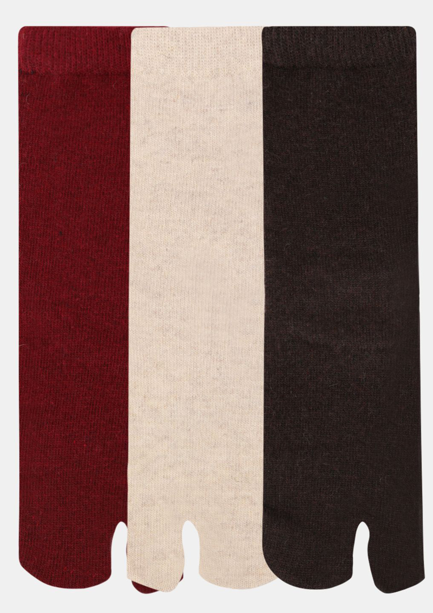 NEXT2SKIN Women's Woollen Regular length Socks (Pack of 3) (Red,Peach,Brown)