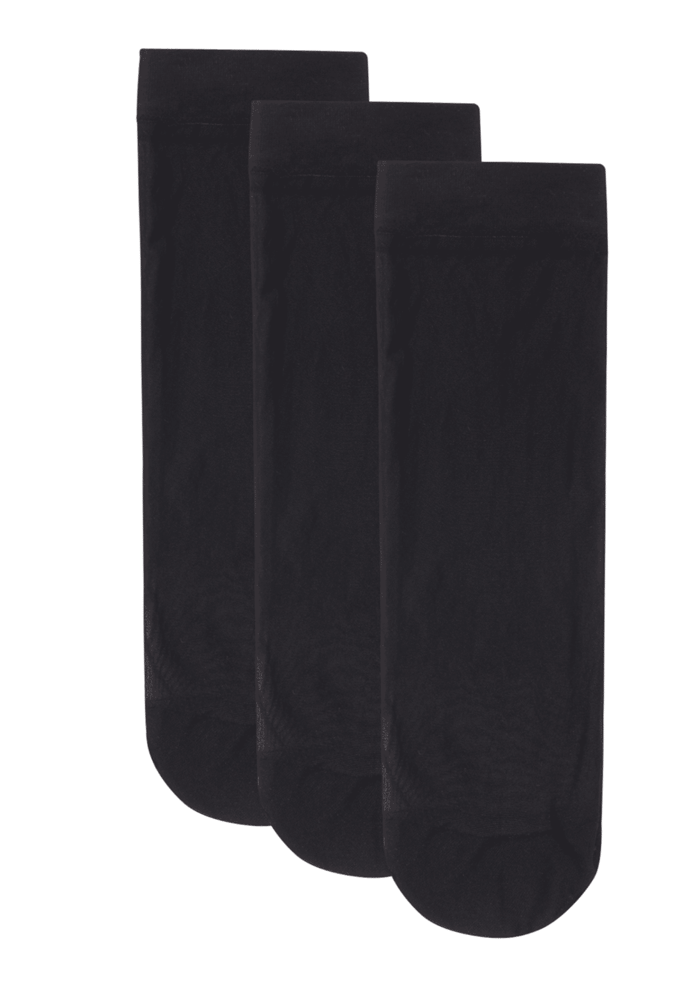 N2S NEXT2SKIN Women's Nylon Transparent Socks Sheer Ankle Stockings- Pack Of 3 Pairs (N2S902, Black)