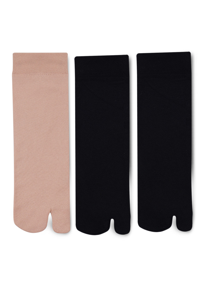 N2s Next2skin Women's Nylon Fleece Thumb Winter Socks - Pack Of 3 Pairs (n2s906_pz, Black/skin, Free (22-24 Cm))