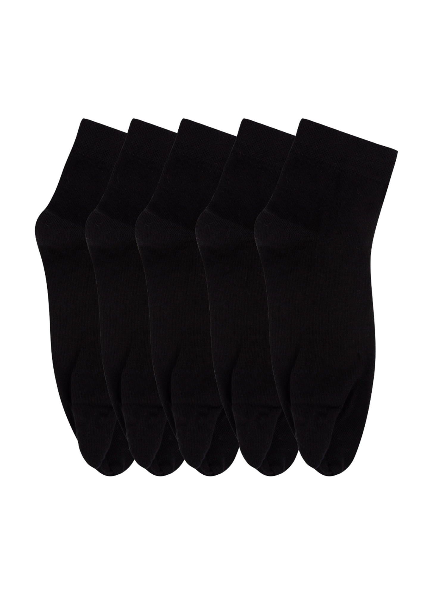 N2S NEXT2SKIN Women's Ankle Length Cotton Thumb Socks (Pack of 5) (Black)