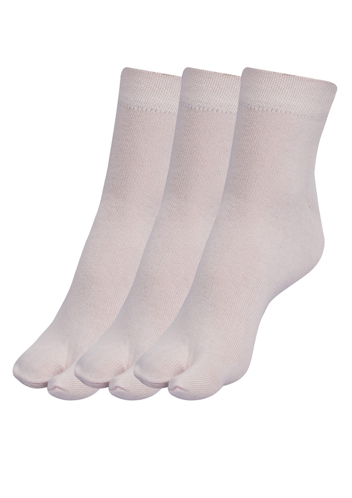N2s Next2skin Women's Ankle Length Cotton Thumb Socks (pack Of 3)(babypink)