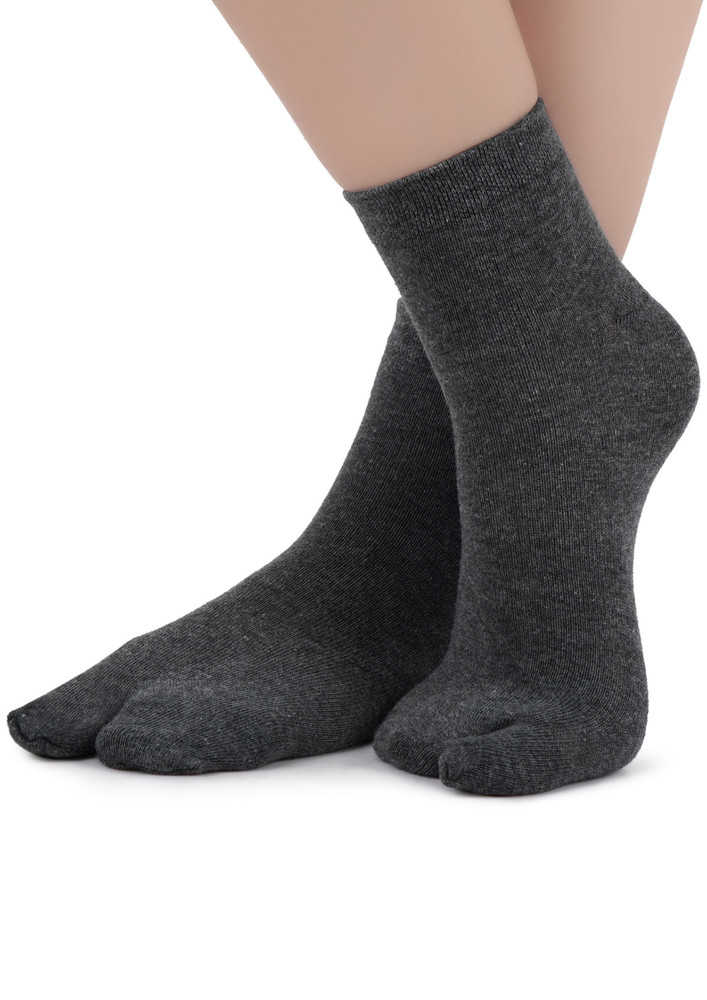 N2s Next2skin Women's Ankle Length Cotton Thumb Socks (pack Of 3)(darkgrey)
