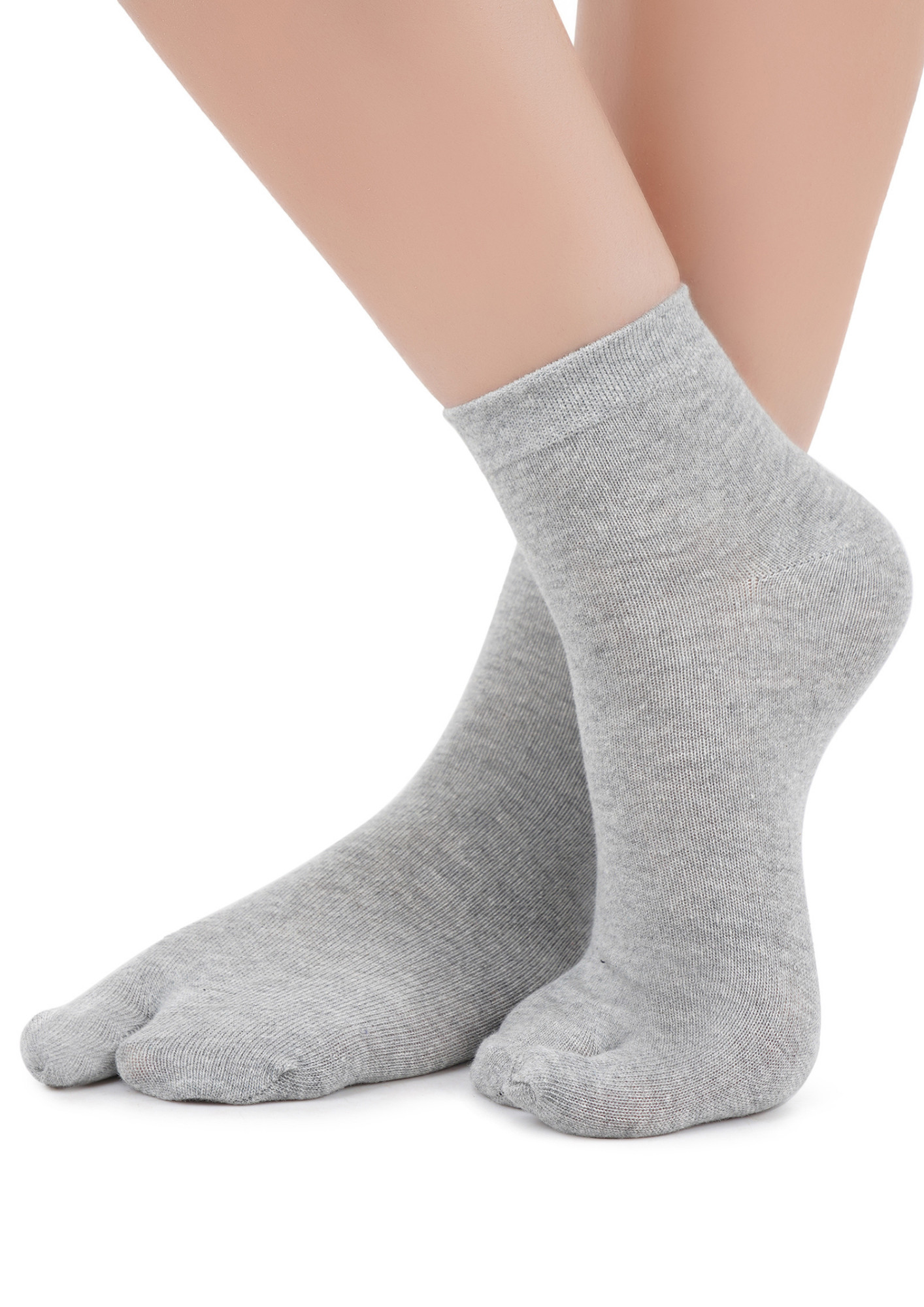 N2S NEXT2SKIN Women's Ankle Length Cotton Thumb Socks (Pack of 3)(LightGrey)