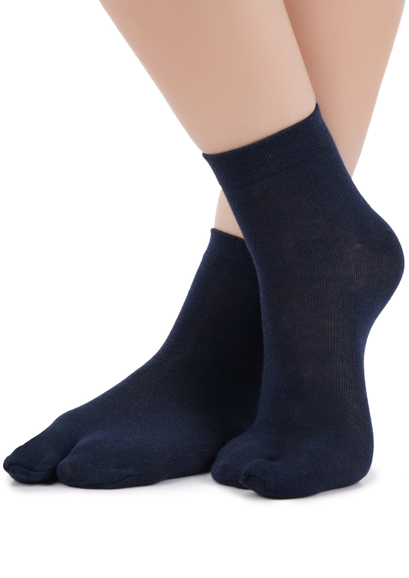 N2S NEXT2SKIN Women's Ankle Length Cotton Thumb Socks (Pack of 3)(NavyBlue)