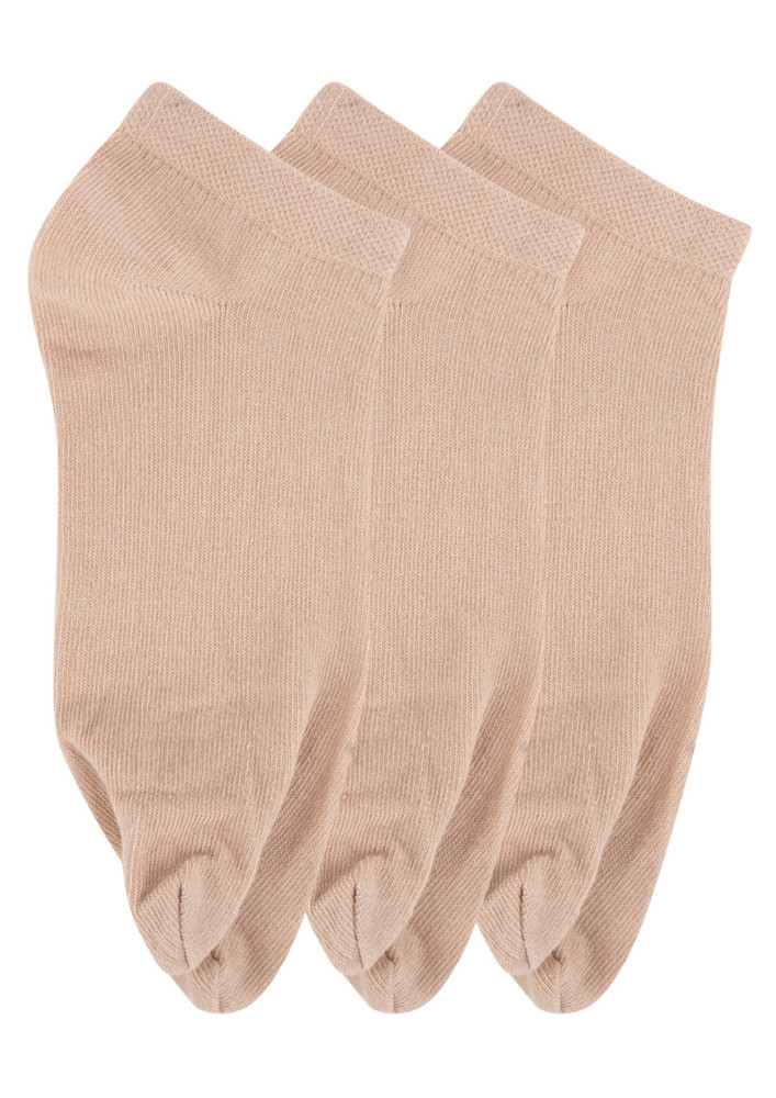 Next2skin Women Low Ankle Length Cotton Thumb Socks (pack Of 3) (skin:skin:skin)