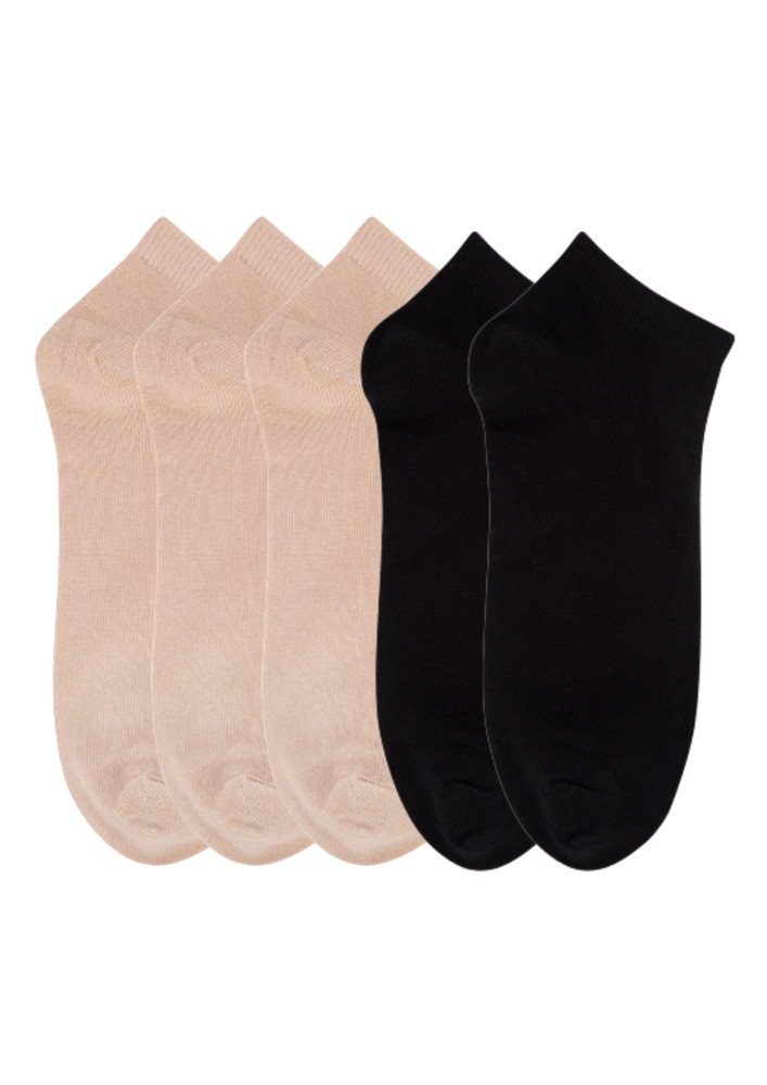 N2s Next2skin Women's Low Ankle Cotton Socks (black 2:skin 3)