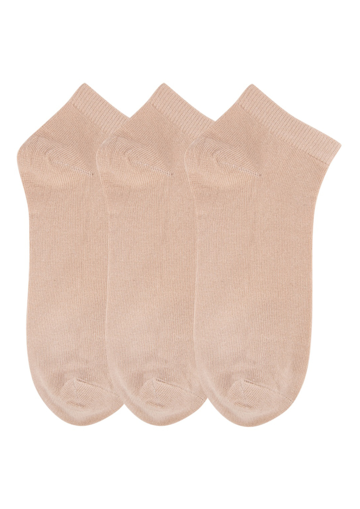 N2S NEXT2SKIN Women's Low Ankle Length Cotton Socks-Pack of 3 (Skin:Skin:Skin)
