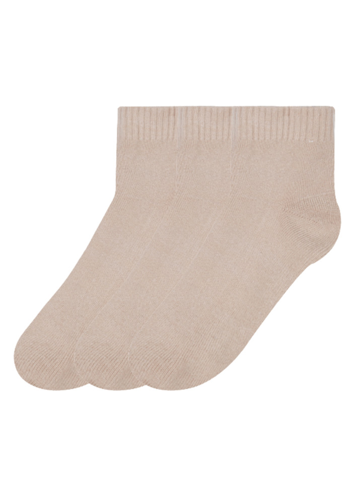 N2s Next2skin Women's Ankle Length Terry Socks - Pack Of 3 Pairs (skin)