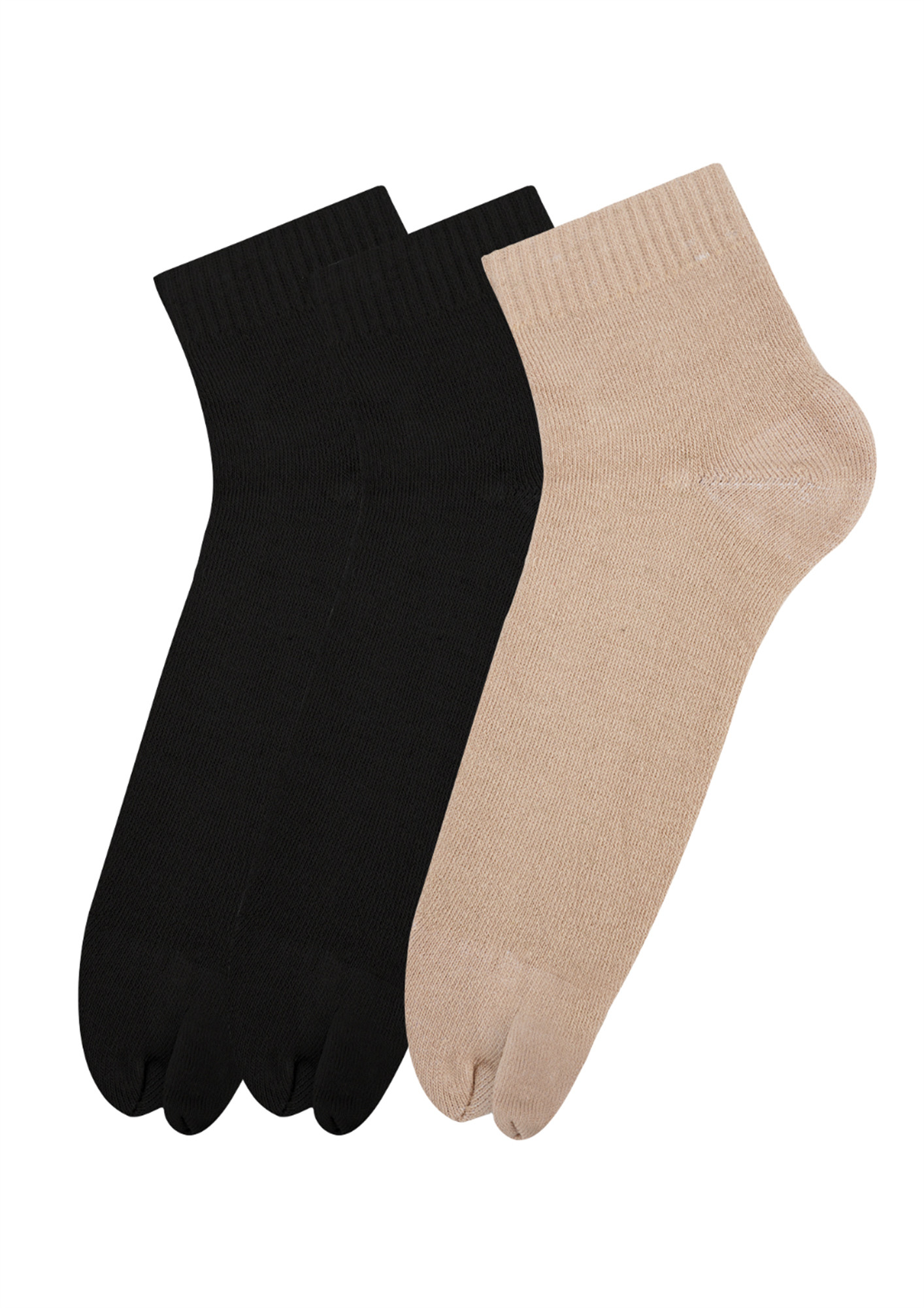 N2S NEXT2SKIN Women's Terry Thumb Socks - Pack of 3 Pairs (Skin:Black:Black)