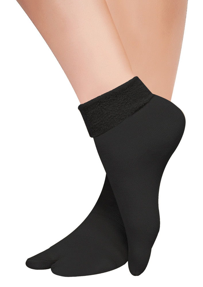 N2s Next2skin Women's Nylon Fur Thumb Winter Socks - Pack Of 3 (n2s920_pz, Skin/black, Free (22-24 Cm))