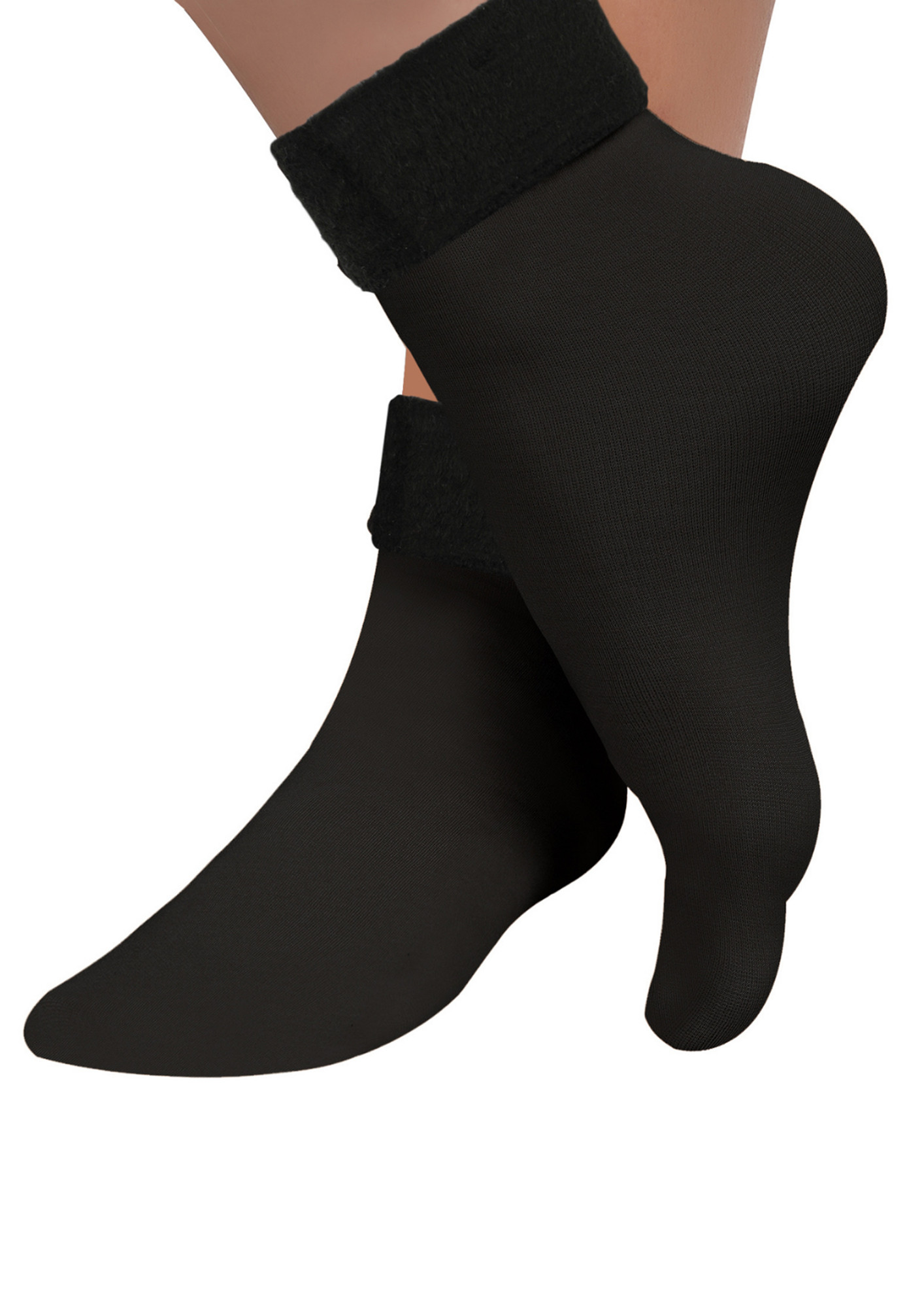 N2S NEXT2SKIN Women's Nylon Fur Winter Socks - Pack Of 3 (N2S921_Pz, Black, Free (22-24 Cm))