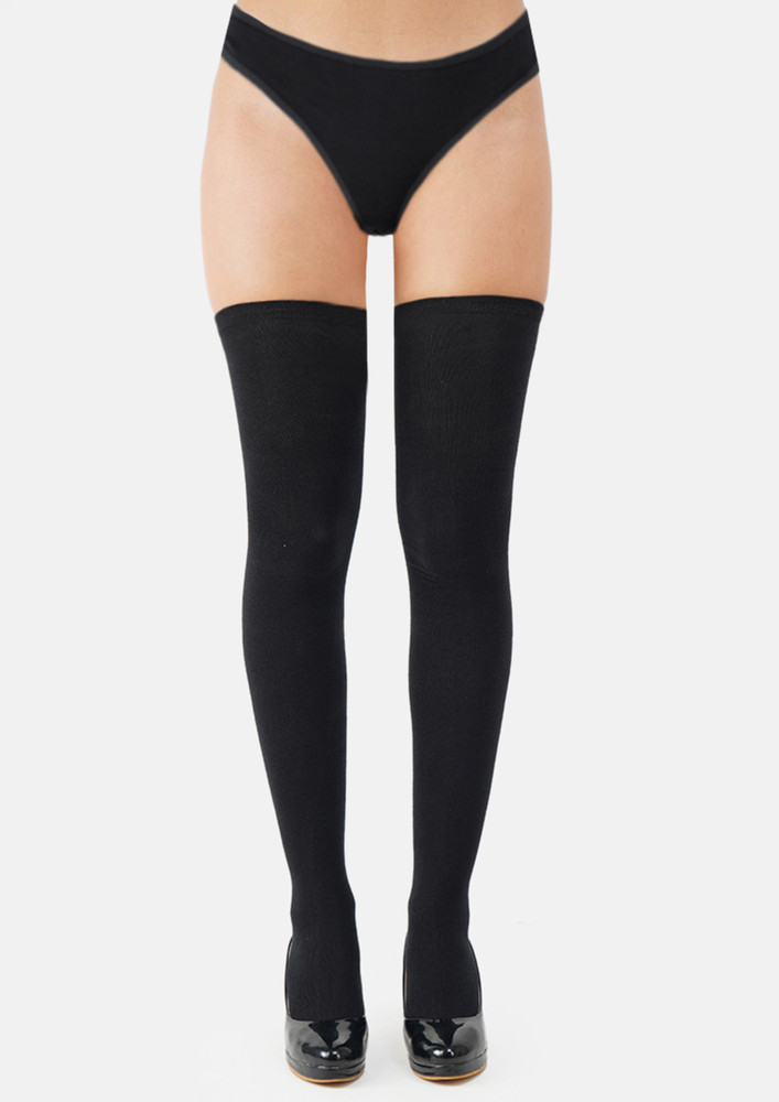 Next2skin Women's Thigh High Opaque Stockings (black)