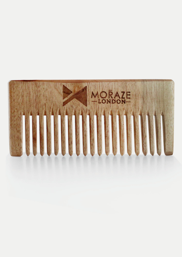 Moraze Wooden Neem Comb for Hair Growth, Hairfall, Dandruff Control, Frizz Control, Treated with Neem Oil, Comb for Men & Women