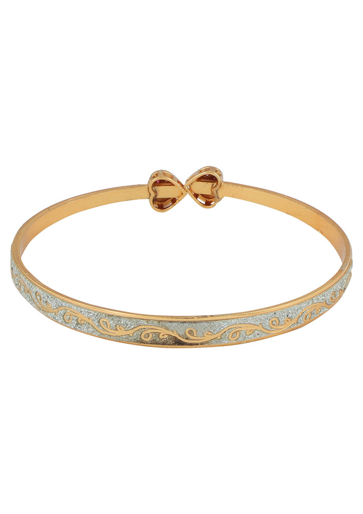 Lavish Lifestyle Antique Gold-plated Designer Bracelet With Heart Closure