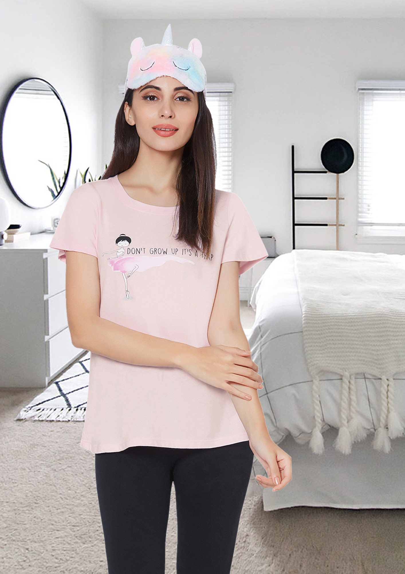 Soie Don't Grow Up It's A Trap Baby Pink Lounge T-Shirt