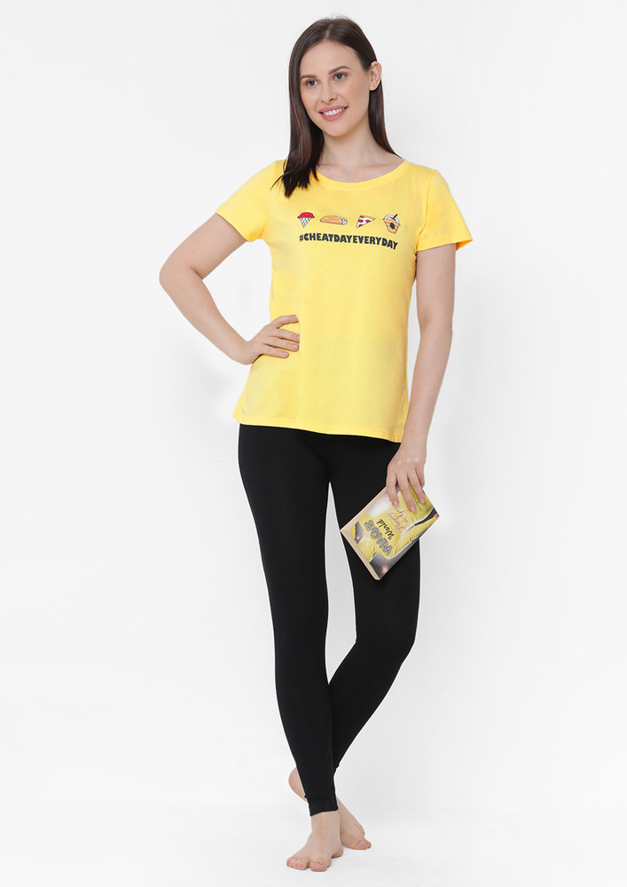 Soie Cheat Day Everyday Yellow Lounge T-shirt