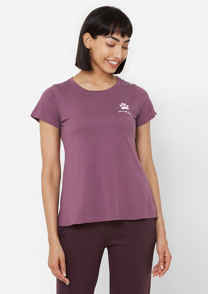 Soie Give Me Five Purple Lounge T-Shirt