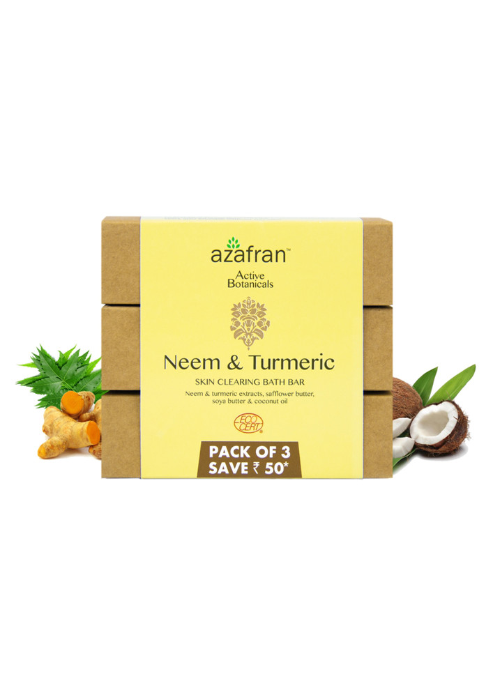 Organic Neem & Turmeric Skin Clearing Bath Bar- Pack of 3