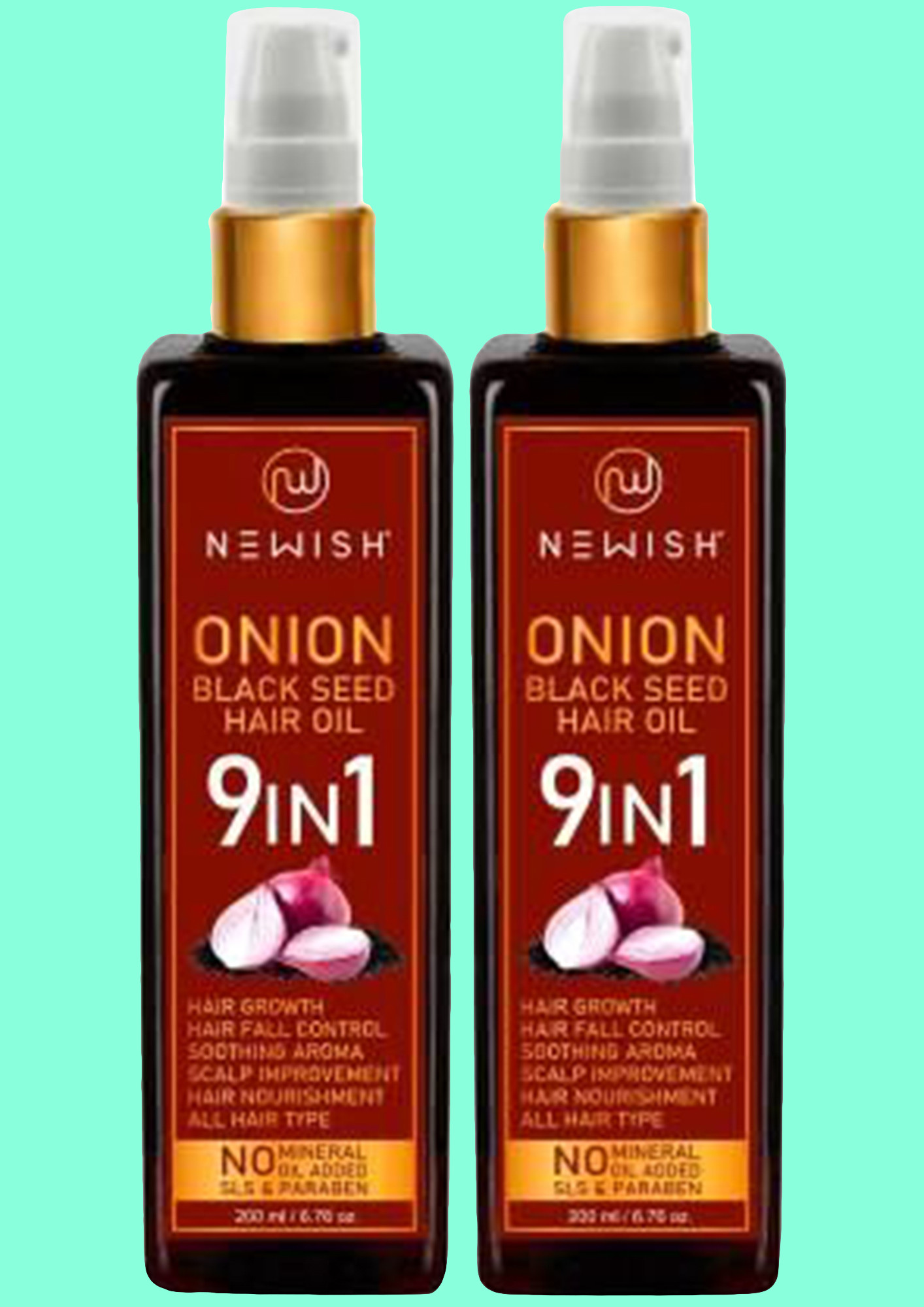 Newish Hair Oil for Hair Growth, Anti Hair fall & Dandruff, hair care with Onion Oil 400ml