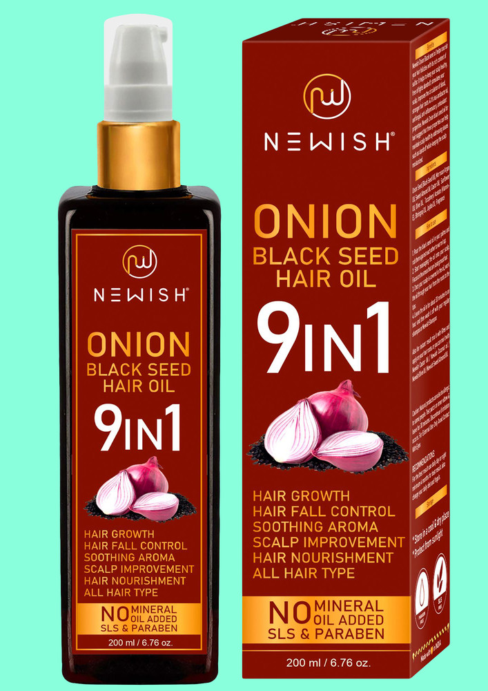 Newish Onion Hair Oil For Hair Growth, Anti Dandruff & Hair Fall Control 200ml