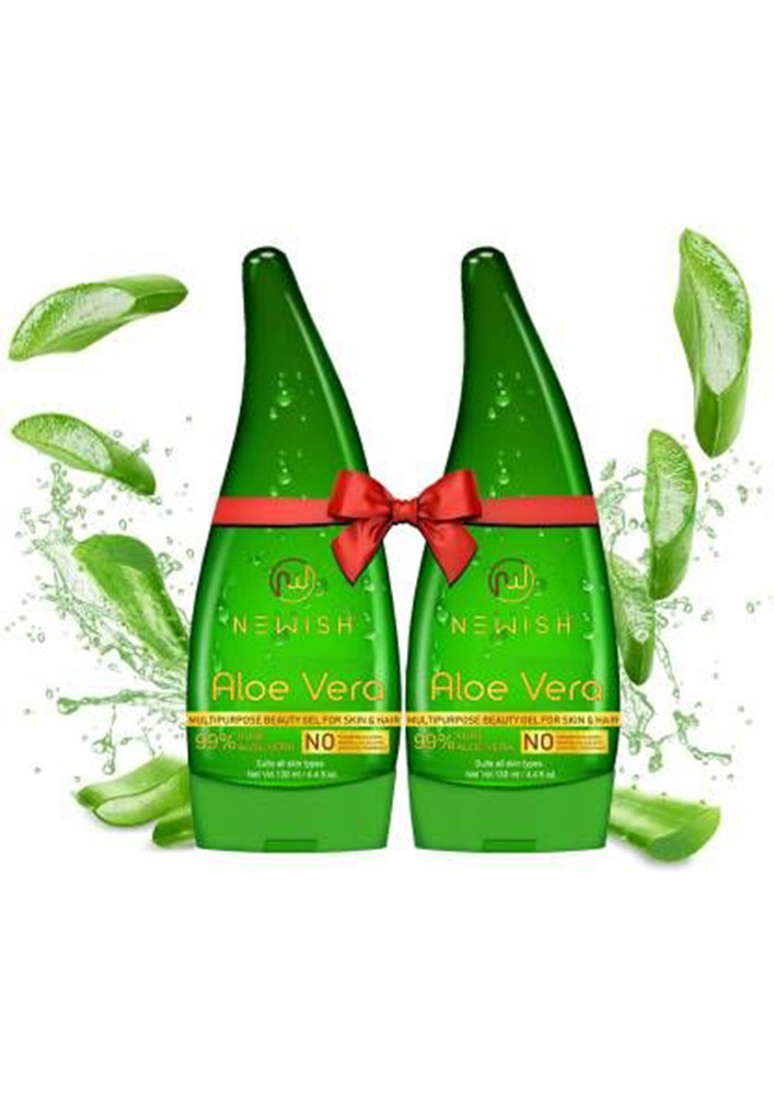 Newish Pure Aloe Vera Gel Combo For Face, Skin & Hair, 130 Ml (pack Of 2)