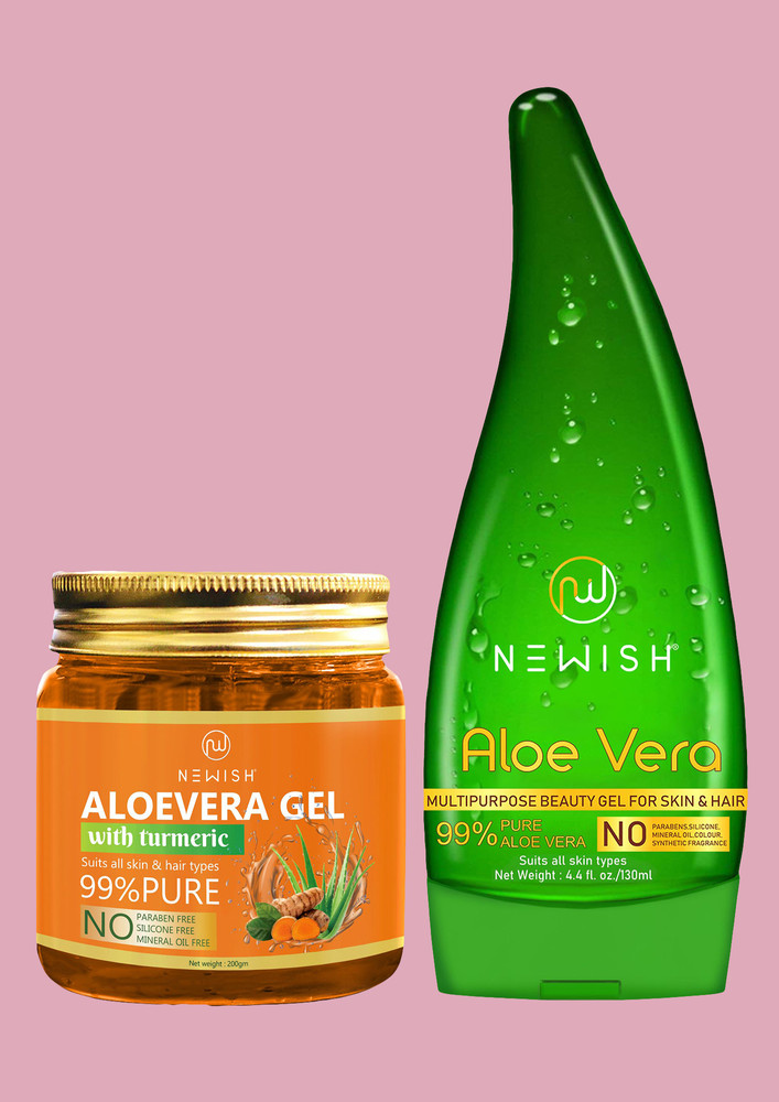 Newish Organic Non-toxic Aloe Vera Gel For Acne, Scars, Glowing & Radiant Skin Treatment-200gm Pack Of 2
