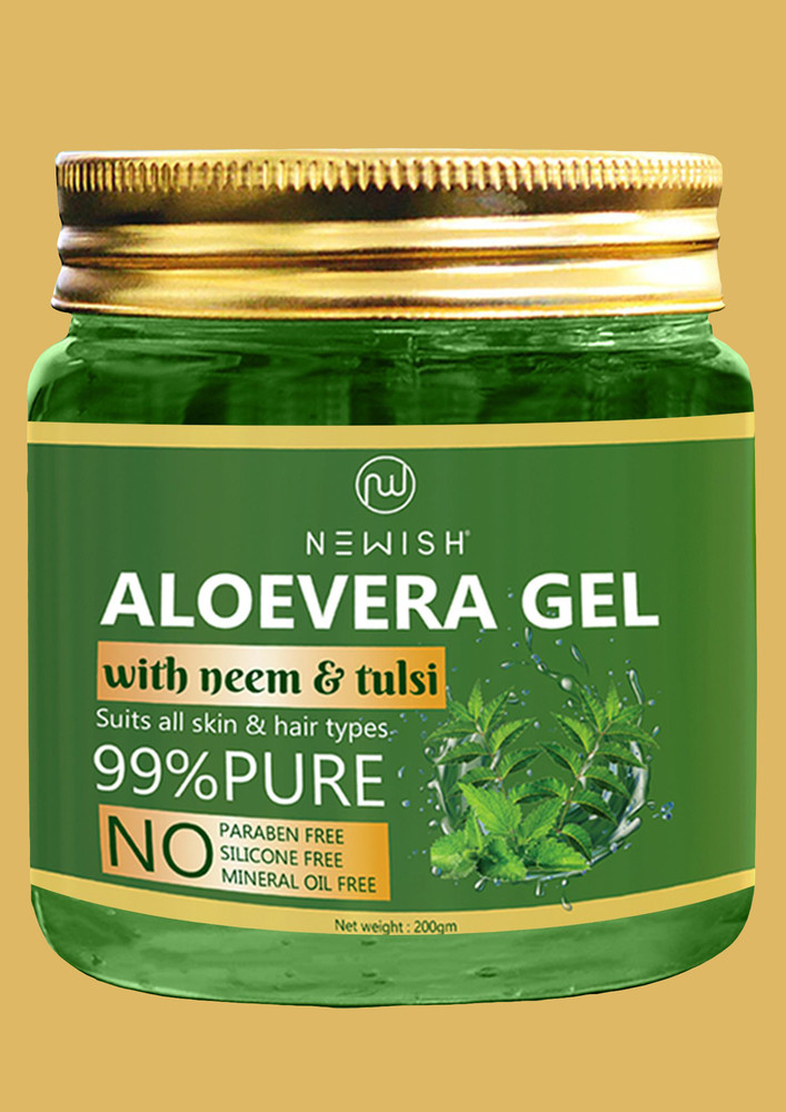 Newish Aloe Vera Gel For Face Enriched With Tulsi & Neem For Face & Skin 200gm