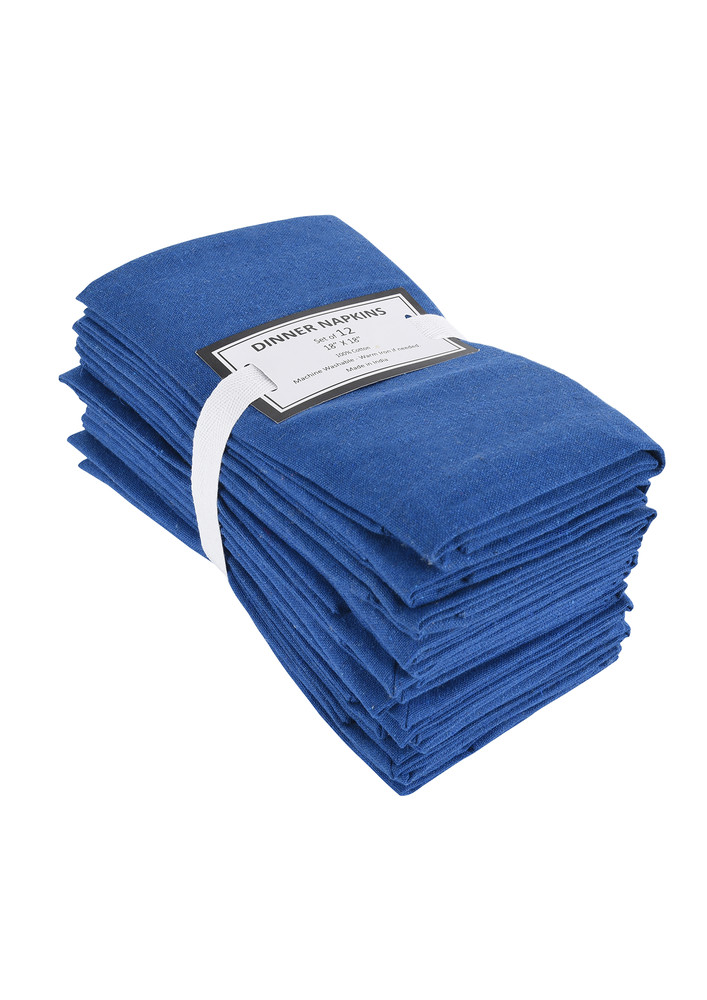 Lushomes Cloth Napkin Set of 12 with Mitted Corners, Cotton Table Dinner Linen, Eco-Friendly Cotton Fabric, Machine Washable for Dinner, Restaurant & Banquet, 18x18 Inches (45x45 Cms), Royal Blue