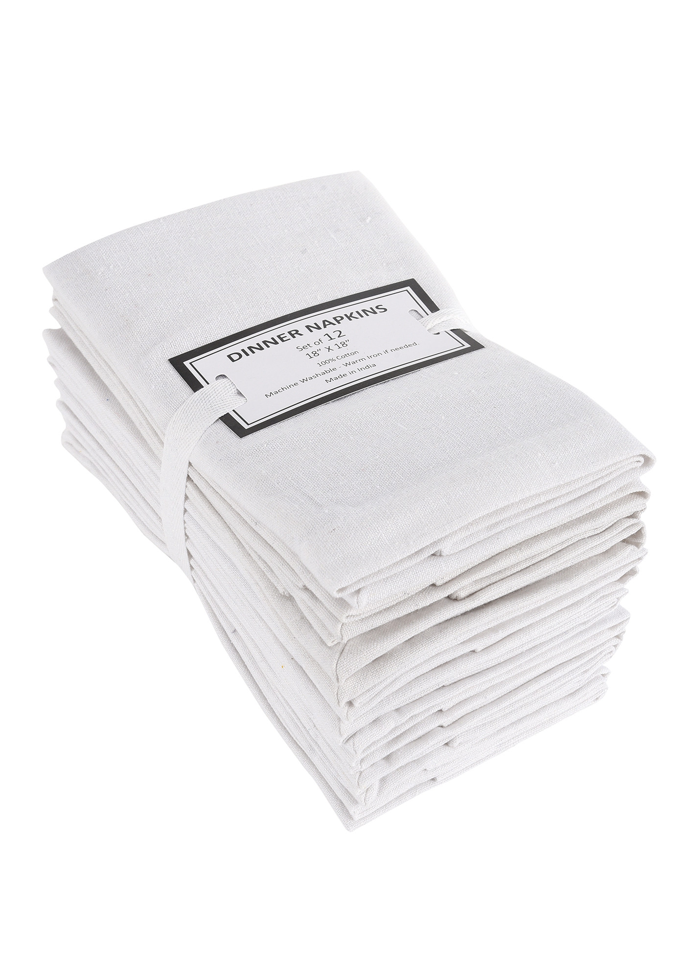  ACCENTHOME Natural Cotton Linen Napkin Set of 12 18x18