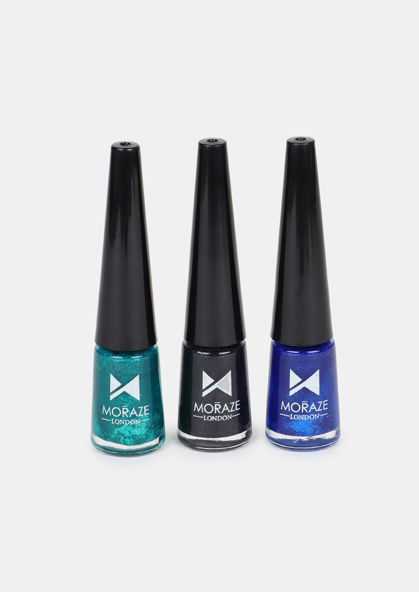 Moraze Pack of 3 Glittery Color Eyeliner (Green, Blue, Black), Waterproof, Smudge Proof, Long Lasting