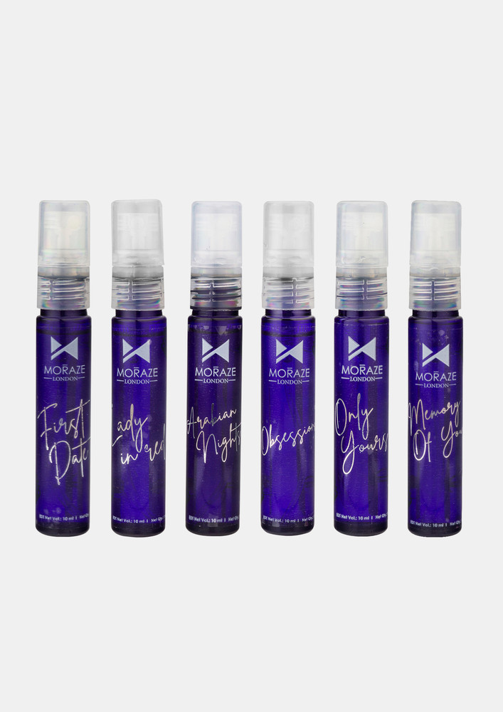 Moraze Combo Pack of 6 Different Perfumes for Men & Women Unisex Perfumes 10 ML Each