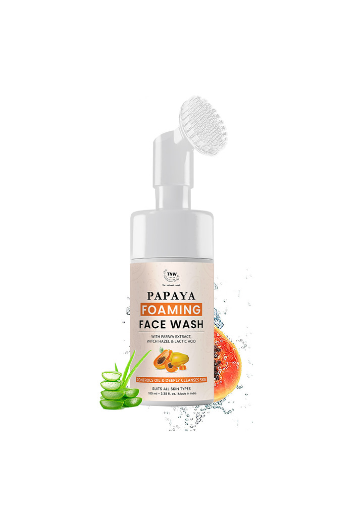 TNW-The Natural Wash Papaya Foaming Face Wash with Lactic Acid & Panthenol | For Brightening Skin Tone & Controlling Excess Oil