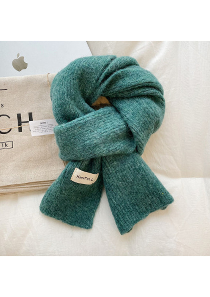 Warmy-winters With Teal-green Woolen Scarf