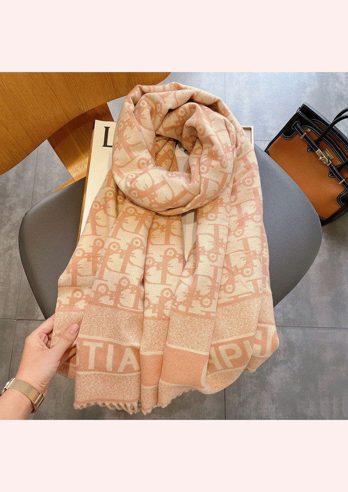 Orange Woven Dual-sided Printed Convertible Scarf