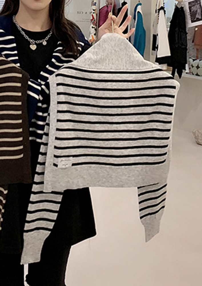 STRIPE UP OR LEAVE GREY SCARF
