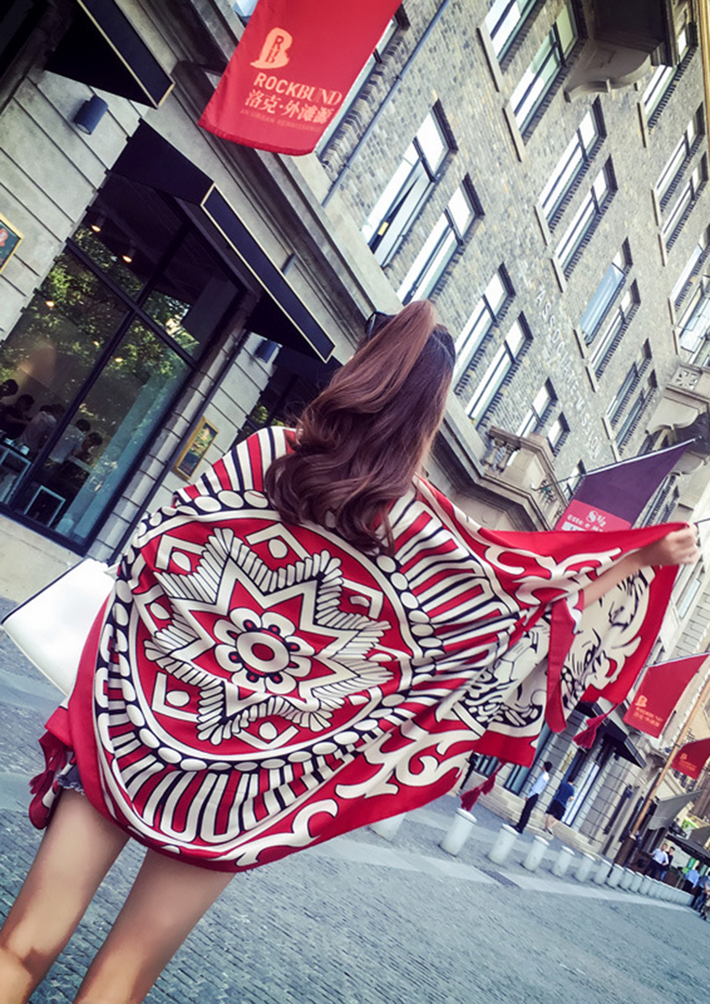 TRANSITIONING STAGE PRINTED RED SCARF