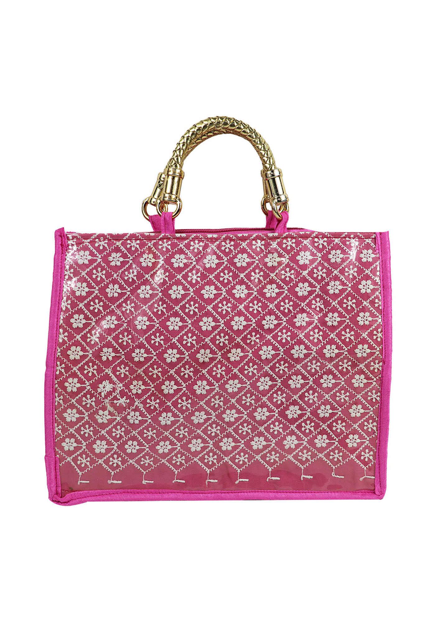 Women'S Pink Solid Shopper Bag
