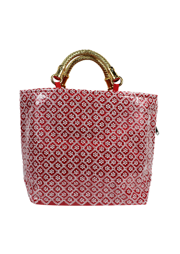 Women'S Solid Shopper Bag |Red