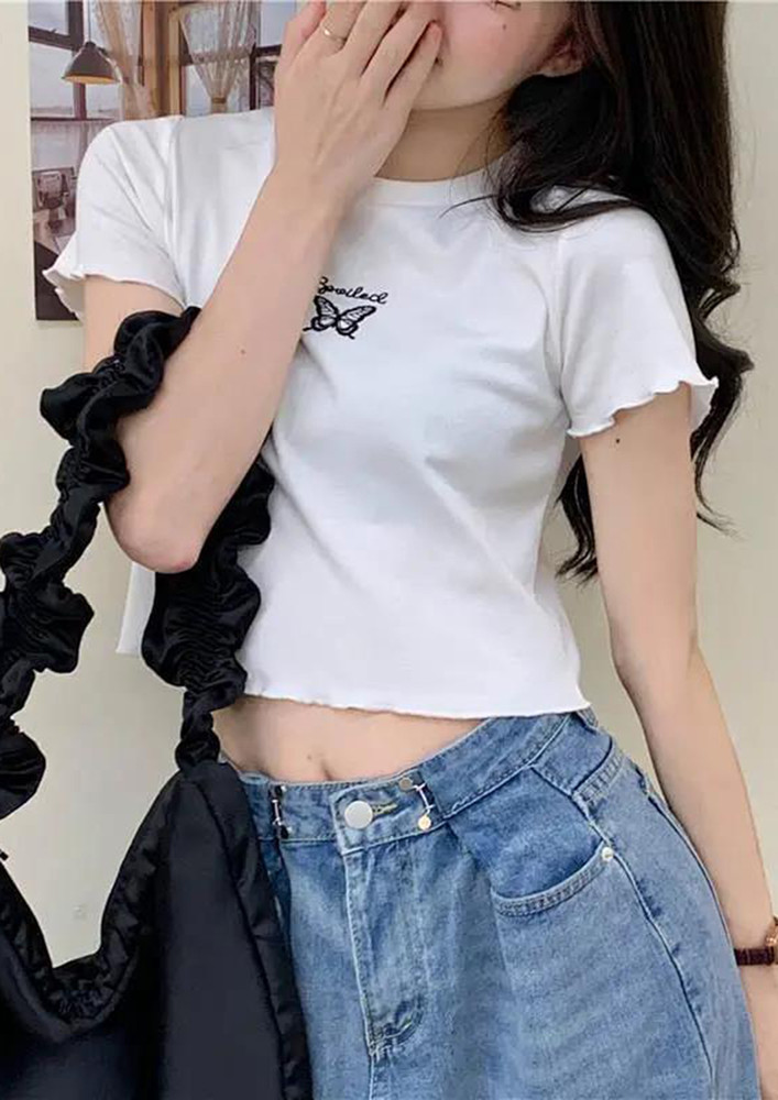 Spoiled White Crop Top